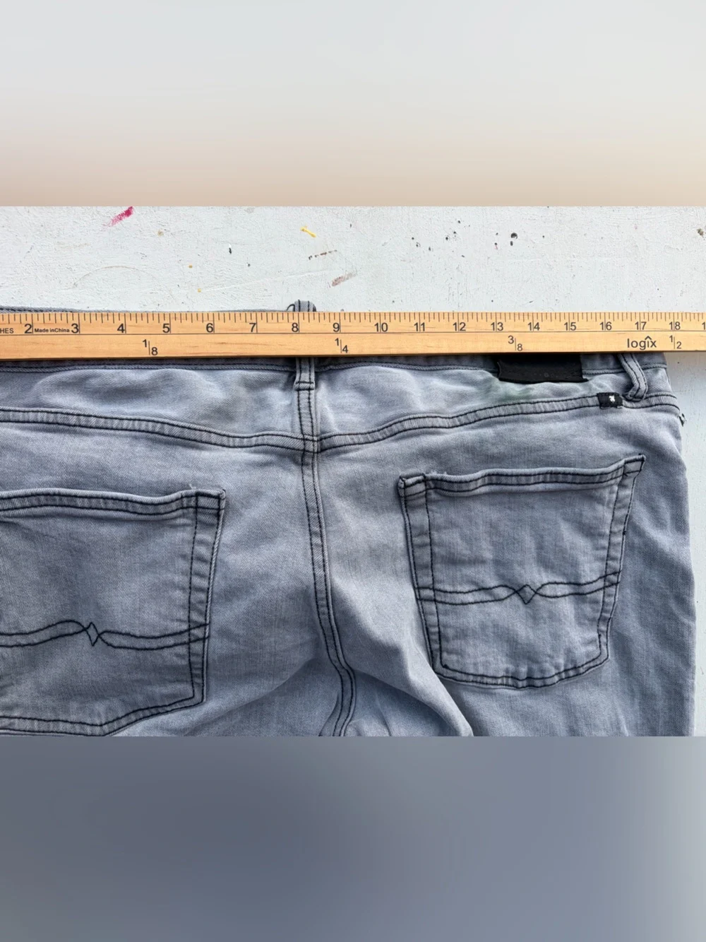 Men's Lucky Brand Jeans Gray 221 Straight Denim 36x32 Zip Original Stretch City